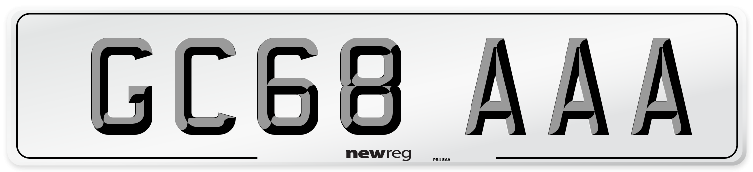 GC68 AAA Number Plate from New Reg